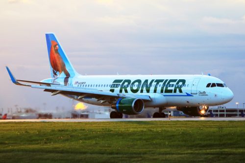 Frontier Airlines A320 at Cleveland Hopkins International Airport