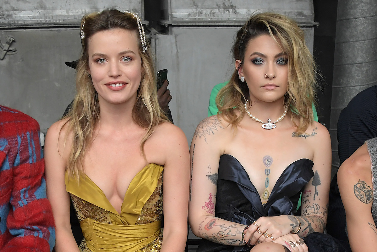 Georgia May Jagger and Paris Jackson attend the Vivienne Westwood show during Paris Fashion Week Womenswear Spring Summer 2022 on October 2, 2021 in Paris, France.