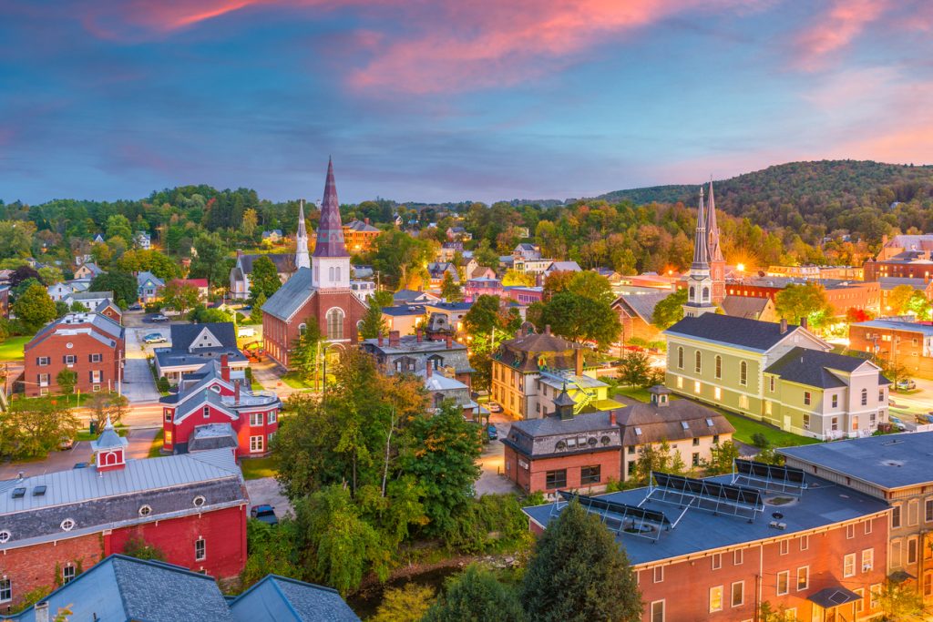 The skyline of Montpelier, Vermont
