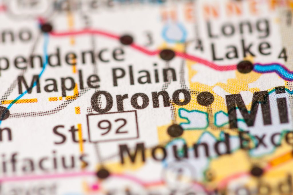 Orono, Minnesota on a map