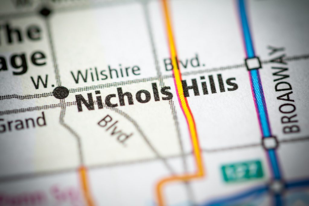 Nichols Hills, Oklahoma on a map
