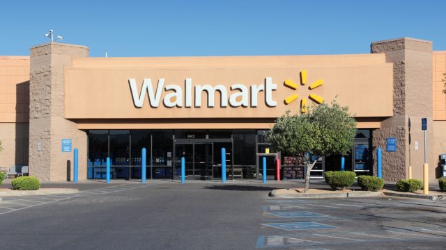 RIDGECREST, USA - APRIL 13, 2014: Walmart store in Ridgecrest, California. Walmart is a retail corporation with 8,970 locations and revenue of US$ 469 billion (FY 2013).