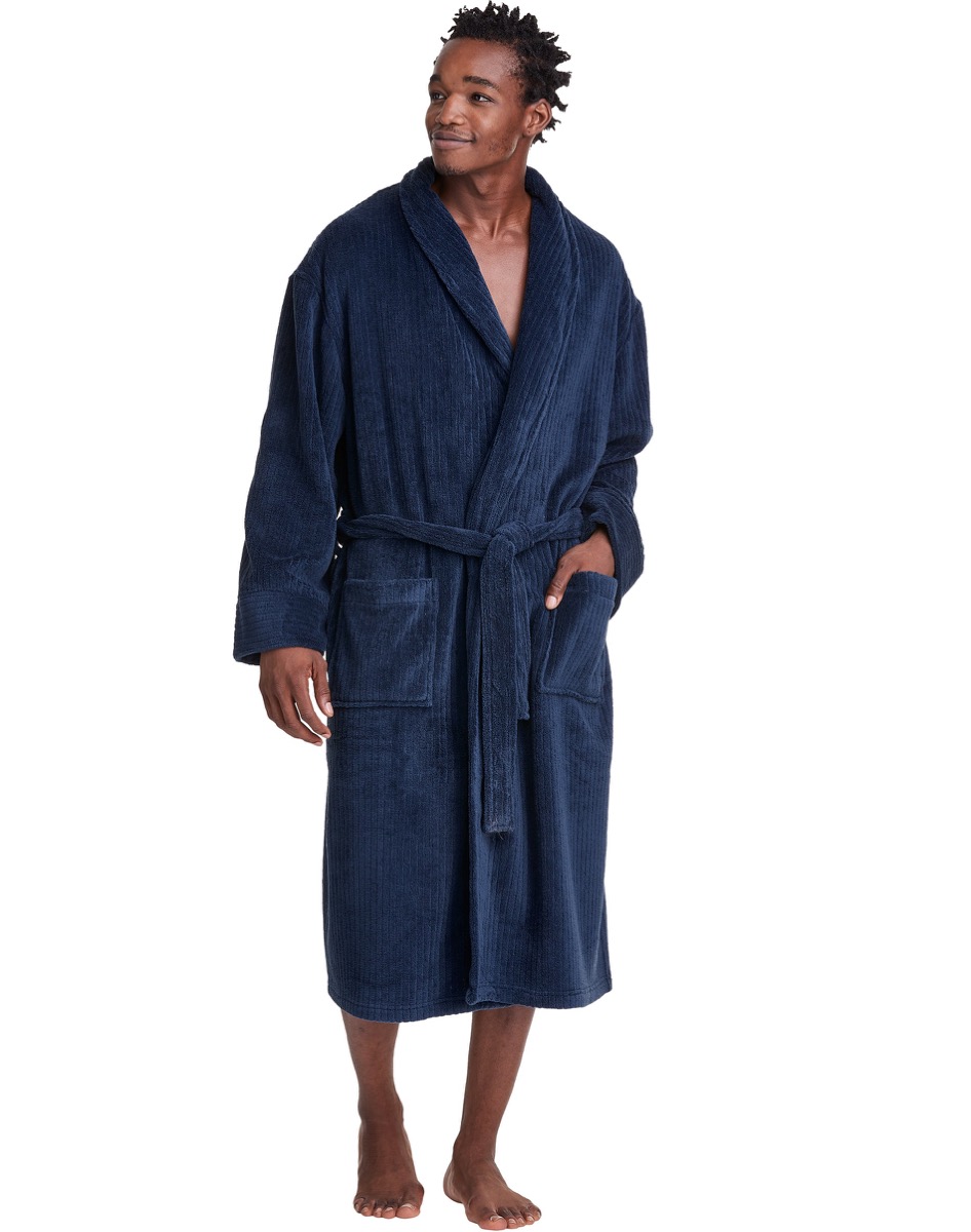 A man wearing a blue robe