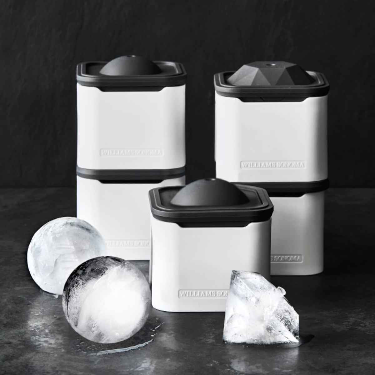Diamond and sphere shaped ice molds