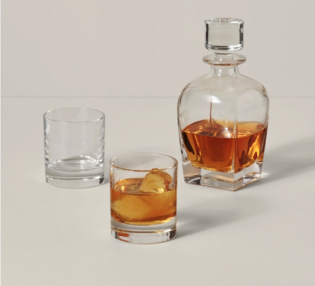A whiskey decanter set