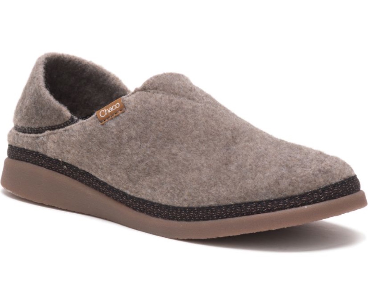 A pair of Chaco fleece slip ons