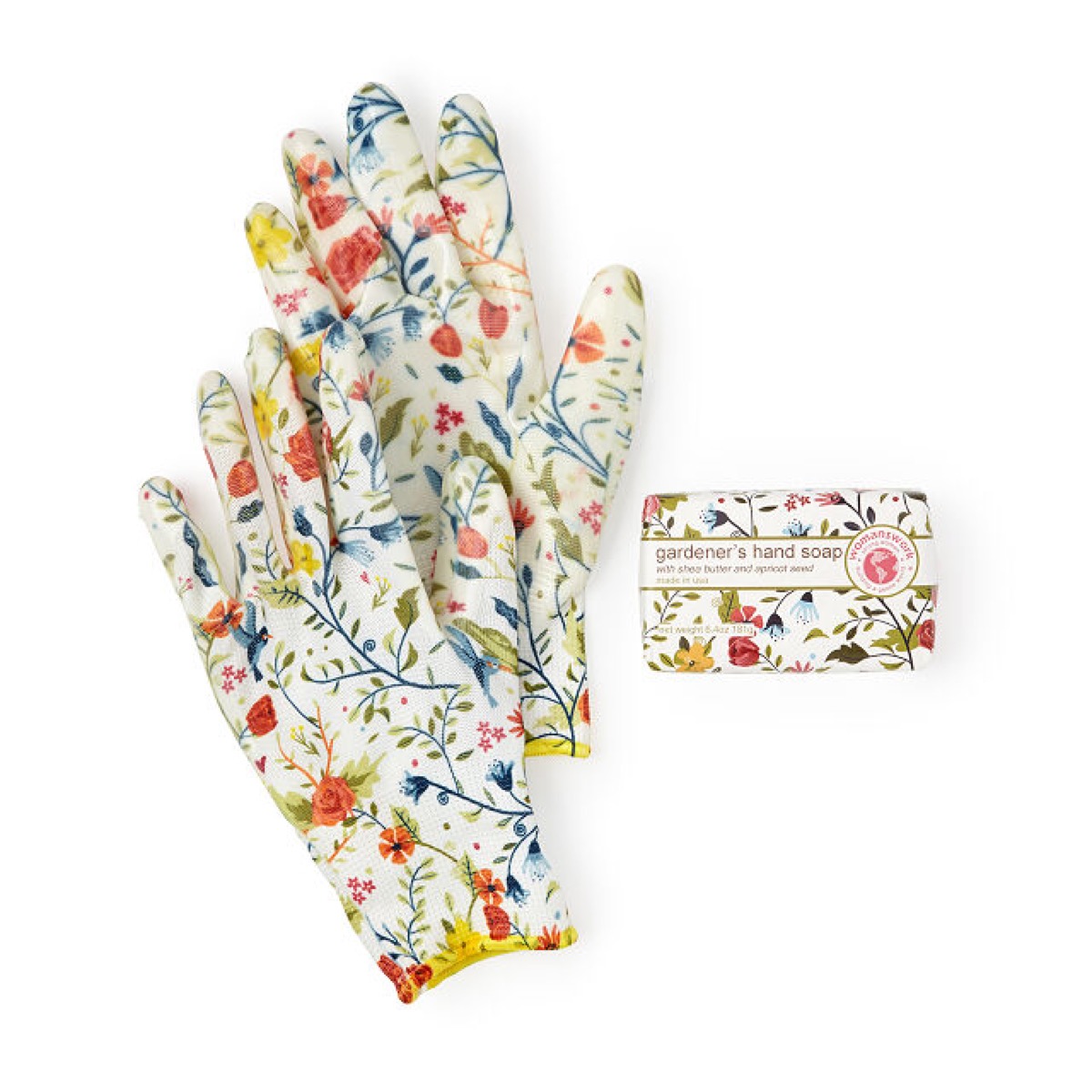Floral garden gloves