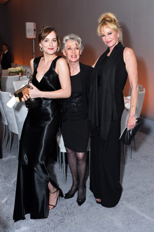 Dakota Johnson, Tippi Hedren, and Melanie Griffith at the Elle Women in Hollywood Awards in 2015