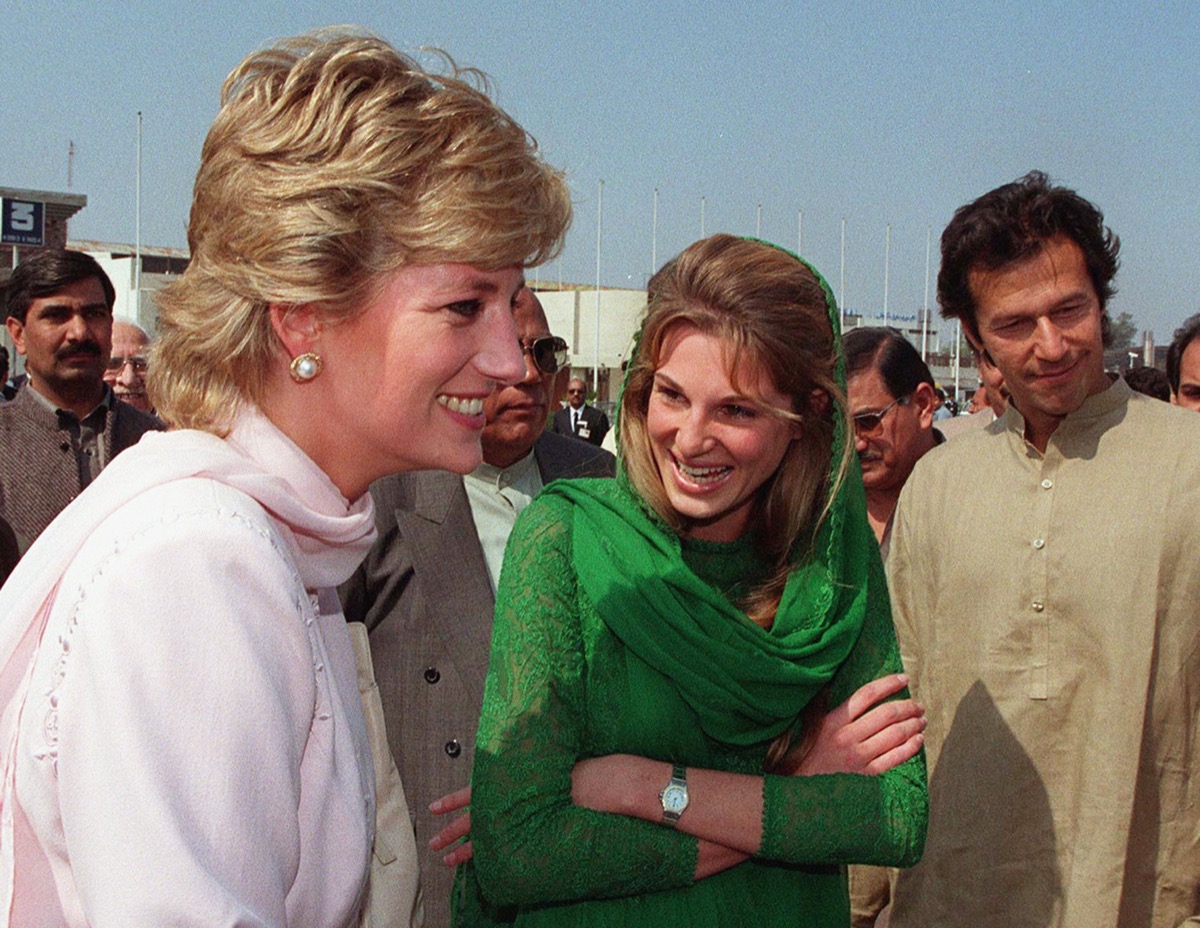 Princess Diana, Jemima Khan, and Imran Khan in 1996