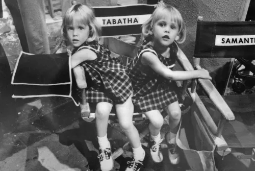 Diane and Erin Murphy on the set of "Bewitched" in 1968