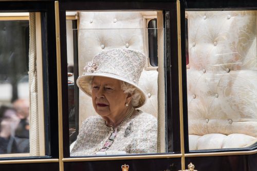 Queen Elizabeth in a carriage during Trooping the Colour 2019