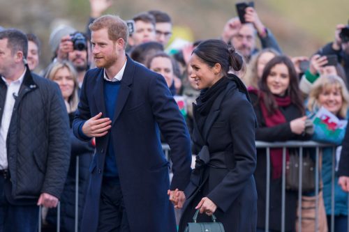 Prince Harry and Meghan Markle in Cardiff, Wales in January 2018