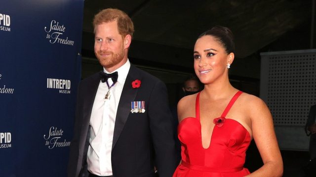 Prince Harry and Meghan Markle at the 2021 Salute to Freedom Gala in November 2021
