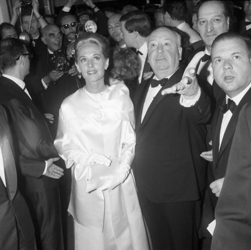 Tippi Hedren and Alfred Hitchcock at the Cannes Film Festival in 1963