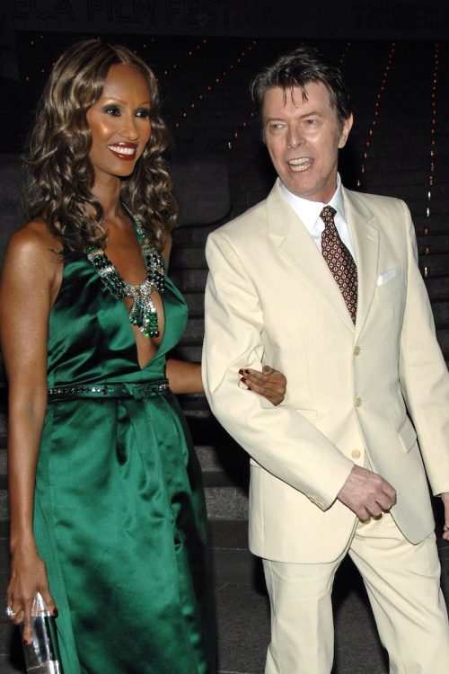 Iman and David Bowie at the Tribeca Film Festival Vanity Fair Party in April 2007