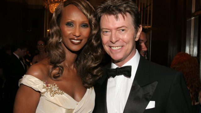 Iman and David Bowie at the Elie Wiesel Foundation for Humanity Award Dinner in May 2007