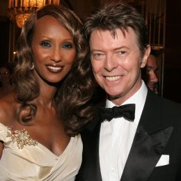 Iman and David Bowie at the Elie Wiesel Foundation for Humanity Award Dinner in May 2007