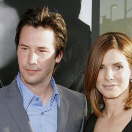 Keanu Reeves and Sandra Bullock at the premiere of "The Lake House" in 2006