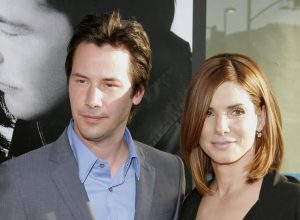 Keanu Reeves and Sandra Bullock at the premiere of "The Lake House" in 2006