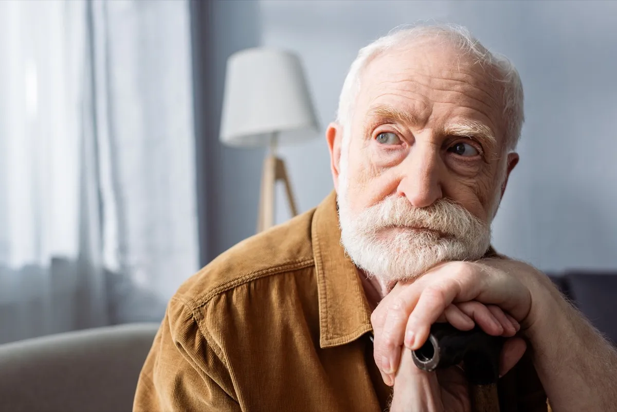 Lonely elderly man / senior with dementia