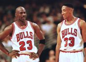Michael Jordan and Scottie Pippen during the 1997 Eastern Conference Finals