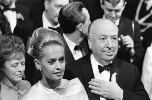 Tippi Hedren and Alfred Hitchcock at the Cannes Film Festival in 1965