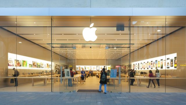 Adelaide, Australia - September 23, 2013: Apple Store in Adelaide, Australia, with pedestrians passing by outside the store. It is the first Apple Store in South Australia. It is located at Rundle