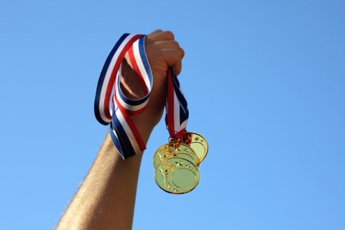 Gold medals in hand