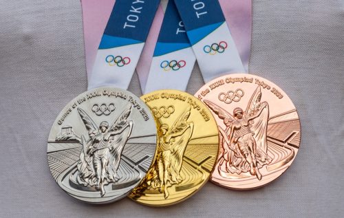 Gold, silver and bronze medals of the XXXII Summer Olympic Games