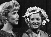 Charlotte Stewart and Alison Arngrim on "Little House on the Prairie" in 1977