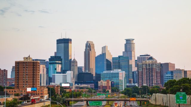 The skyline of Minneapolis, Minnesota