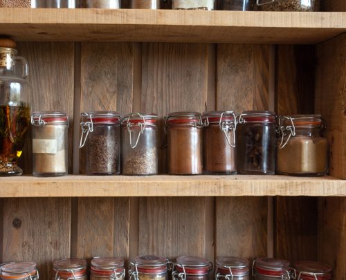 jars on spice rack