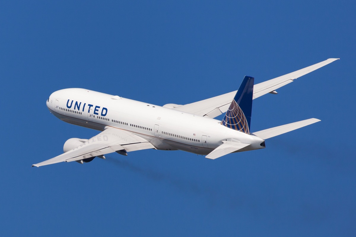 united plane in the sky