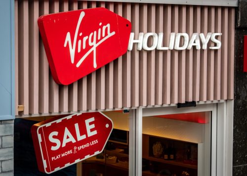 LONDON- JANUARY, 2020: Virgin Holidays, a travel agency company under the Virgin Group