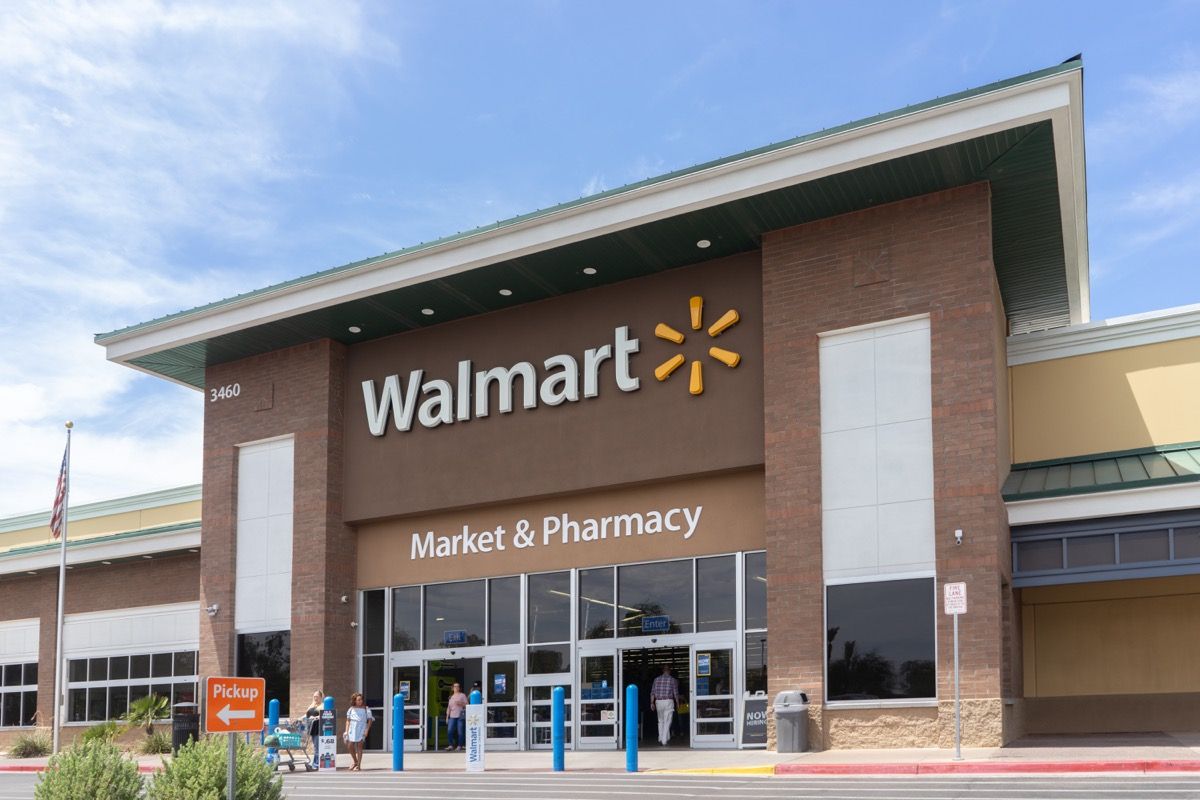 walmart store front at night