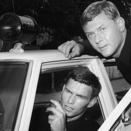 Kent McCord and Martin Milner in a promo photo for "Adam-12"