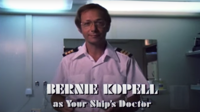 Bernie Kopell in the intro sequence for "The Love Boat"