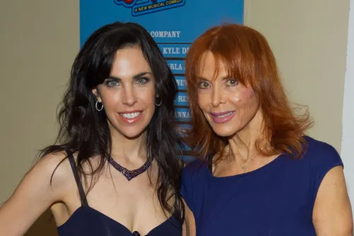 Caprice Crane and Tina Louise at opening night of "Lucky Guy" in 2011