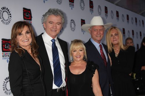 Linda Gray, Patrick Duffy, Charlene Tilton, Larry Hagman, and Joan Van Ark at Television: Out of the Box Exhibit Launch in 2012