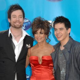 Daivd Cook, Paula Abdul, and David Archuleta at the 2008 "American Idol" finale
