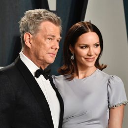 David Foster and Katharine McPhee at the 2020 Vanity Fair Oscar Party