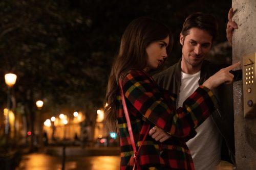 Lily Collins and Lucas Bravo in "Emily in Paris"