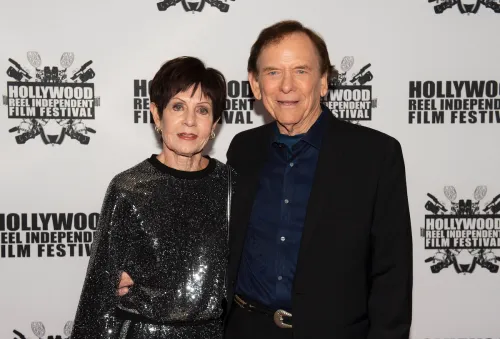 Monte Markham and another guest at the premiere of "A Dark Foe" in February 2020
