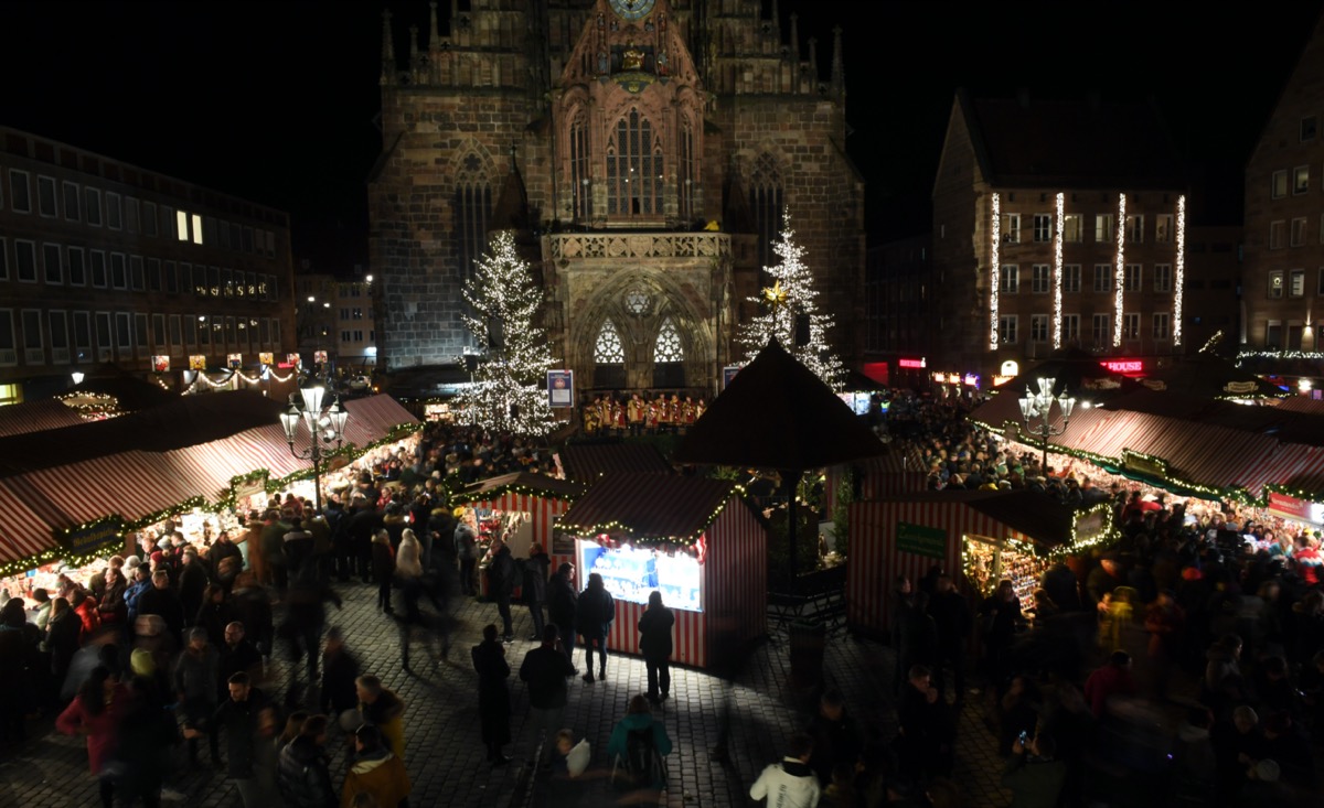 Nuremberg Christmas market at night