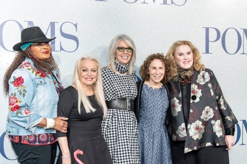 Pam Grier, Jacki Weaver, Diane Keaton, Rhea Perlman, and Celia Weston at the premiere of "Poms" in 2019