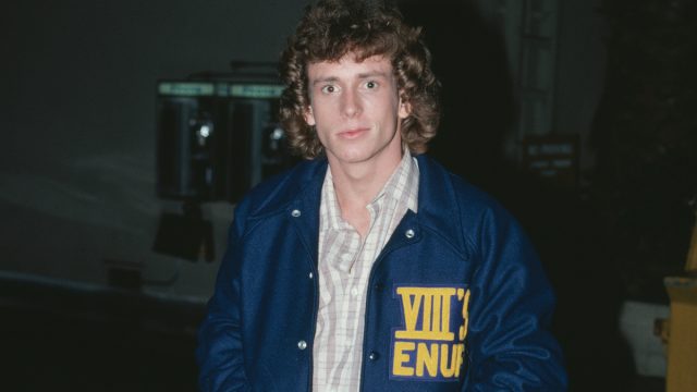 Willie Aames wearing an "VIII's Enuf" jacket in 1980