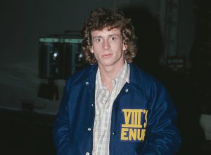 Willie Aames wearing an "VIII's Enuf" jacket in 1980