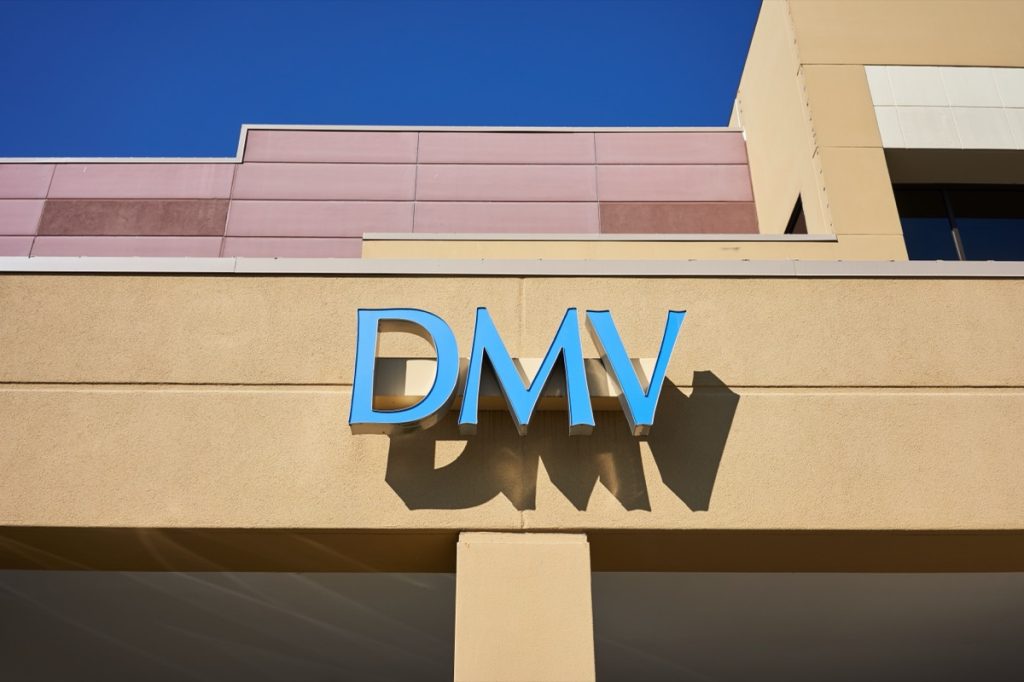 exterior of dmv office during daylight hours