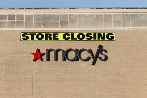macy's mall location and Store Closing sign. Macys plans to continue closing stores in 2019 III