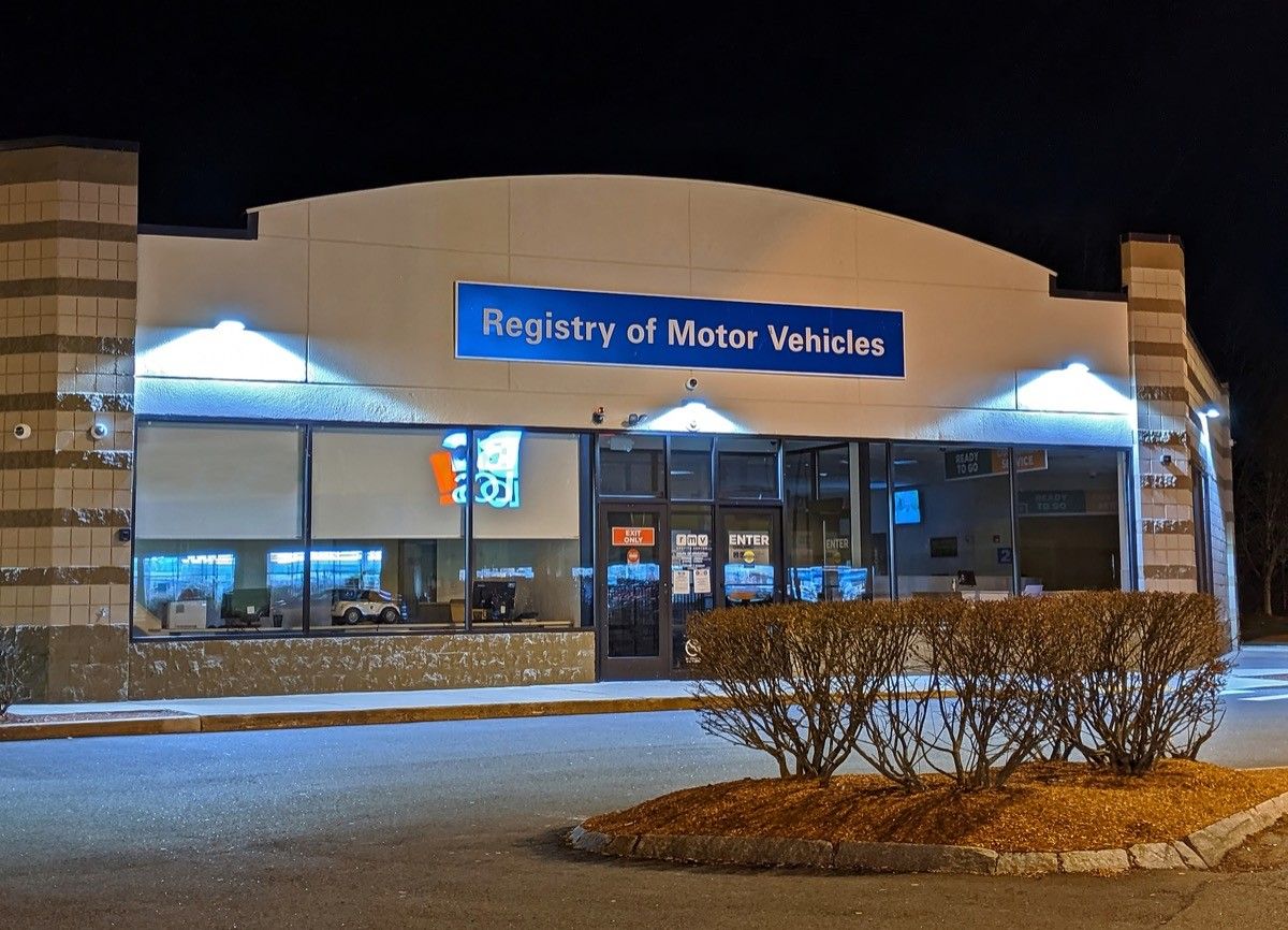 exterior of massachusetts rmv building